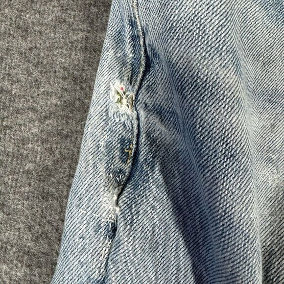 Upcycled OOAK Patchwork Jeans Fits 30X33 Quilt Feedstack Tattered Worn Farmhouse - Picture 9 of 15